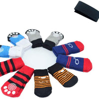 LFPET Calcetines de algodón para control de tracción, para perros de interior, antideslizantes, 5 pares, color al azar - BESTMASCOTA.COM
