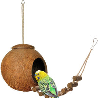 Niteangel - Peluche de coco 100% natural con escalera, pájaro y animal pequeño - BESTMASCOTA.COM