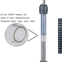 HITOP 50W 100W 300W calentador de acuario ajustable, calentador de tanque de peces sumergible termostato con termómetro - BESTMASCOTA.COM