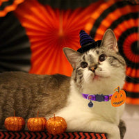 PAWCHIE 2 collares para gatos de Halloween con campana ajustable Breakaway Cat Collar con patrón de murciélago de calabaza para fiesta de Halloween - BESTMASCOTA.COM