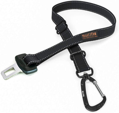 Cinturón de seguridad para perro de la marca Mighty Paw | Cinturón de seguridad para mascotas, creado con material de cinturón de seguridad humano. Hardware de metal con correa de longitud ajustable. Supera los estándares de seguridad para perros. Mantén - BESTMASCOTA.COM