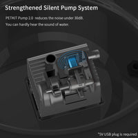 PetKIT Fuente de agua de acero inoxidable, fuente de agua inteligente para mascotas de 1,35 l/46 oz con luz LED, funciona con pilas, ultra silenciosa, bomba de apagado automático, modo de trabajo dual automático para gatos - BESTMASCOTA.COM