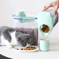 Ansee - Recipiente de almacenamiento de alimentos para mascotas, recipiente de cereales con diseño hermético para verter boquilla medidora, dispensador de alimentos secos sin BPA para perros, gatos, pájaros - BESTMASCOTA.COM