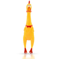 Divertido goma de 15" gritando pollo juguete para niños y mascotas – muy duradero y divertido pollo Perro Chew Squeaky Toy – Silly apretar y emite sonido novedad Idea de regalo – colores vibrantes y Wacky diseño - BESTMASCOTA.COM