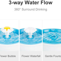 HappYard - Fuente de agua para gatos, dispensador de agua para perros con filtros de repuesto, fuente de agua para gatos y mascotas con flores, fuentes de mascotas para gatos y animales pequeños - BESTMASCOTA.COM
