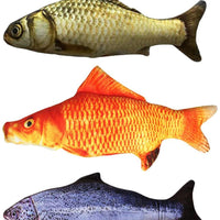Paquete con 3 juguetes Malier de menta gatuna en forma de peces para jugar, morder, masticar, etc. para gatos, imitación de felpa - BESTMASCOTA.COM