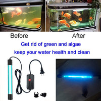 Roxin 13 W impermeable acuario U&VC luz con temporizador agua verde flor luz limpia acuario verde limpia sumergible luz para tanque de peces bomba estanque - BESTMASCOTA.COM