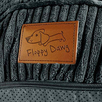 Floppy Dawg cama grande para perro con funda extraíble y forro impermeable. Fabricado para perros grandes de hasta 90 libras. Tamaño grande de 40 x 28 pulgadas y relleno de hasta 8 pulgadas de alto con piezas de espuma viscoelástica mezcladas. - BESTMASCOTA.COM