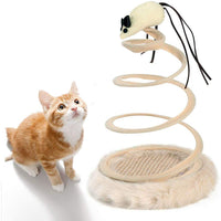 Juguete interactivo para gatos de Andiker, juguete de felpa con placa de resorte en espiral y bola divertida o ratón interactivo de acero inoxidable con resorte giratorio para gatos para matar el tiempo y mantener el ajuste - BESTMASCOTA.COM