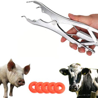 ZSYLF - Pinzas de cabeza de cabra con 100 anillas de castrador, Anaranjado - BESTMASCOTA.COM