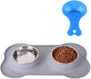 Hubulk - Cuencos para perros, 2 cuencos de acero inoxidable con alfombrilla de silicona antideslizante antiderrames + cuencos de agua y alimentos para alimentar perros pequeños, medianos, grandes, gatos, cachorros - BESTMASCOTA.COM