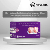 Nevlers 2 Pack All Natural Pure Himalayan Salt Licks for Animals - Great for Horses, Cows, Deer, and Other Livestock - Ropes Included - 4.5-6.5 lbs Each - BESTMASCOTA.COM