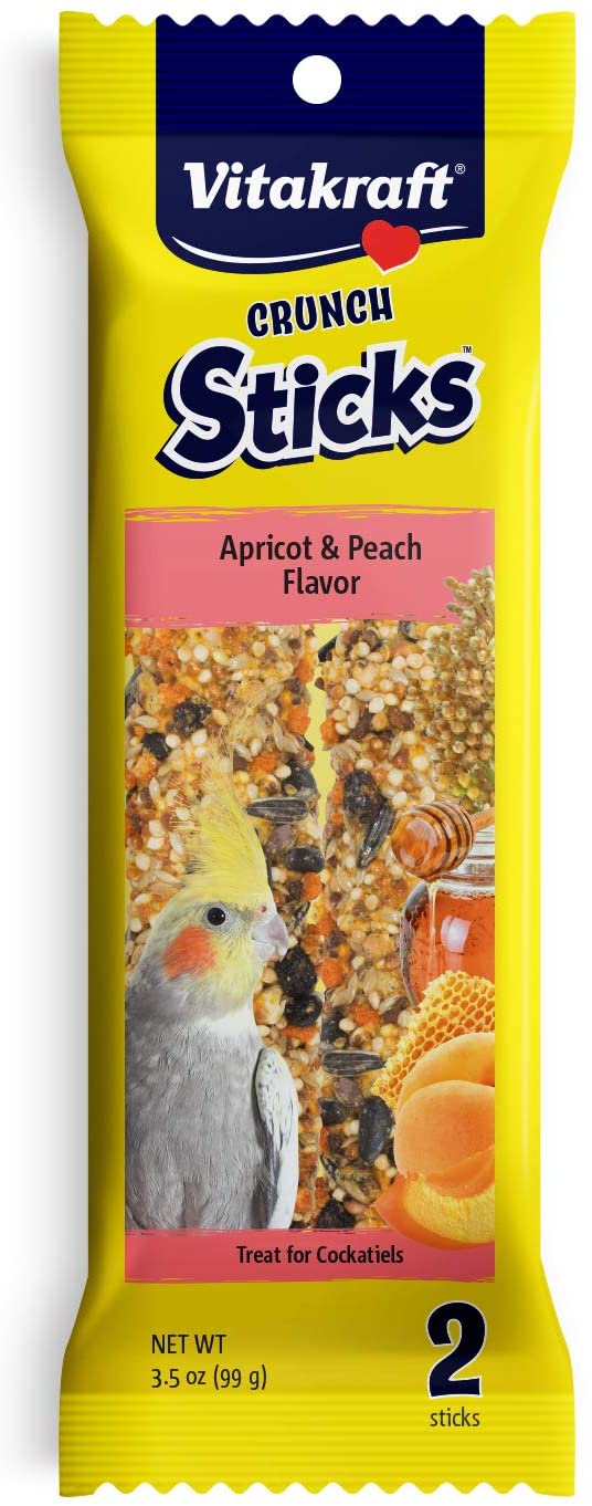 Vitakraft Cockatiel – Palillos de tratamiento – Apricot y melocotón – 3,5 oz - BESTMASCOTA.COM