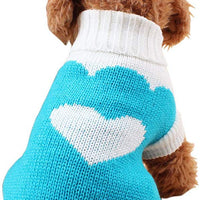 Chborchicen - Sudadera de punto para mascotas con diseño clásico de turtleneck para invierno, cálida, para cachorro, fresa y corazón, para perros - BESTMASCOTA.COM