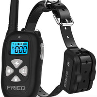 FRiEQ Collar de entrenamiento para perro, mando a distancia, resistente al agua, recargable con tono/vibración/modos de choque eléctrico para perros pequeños, medianos y grandes - BESTMASCOTA.COM