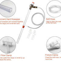SSRIVER - Kit de limpiador de grava para acuario con boquilla larga para cambiar el agua y limpiar la grava del filtro con botón de presión de aire y controlador de flujo de agua ajustable, sin BPA - BESTMASCOTA.COM