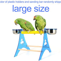 Mokook Parrot Foraging Feeder with Food Containers for Parrot Macaw African Greys Budgies Parakeet Cockatiel Cockatoo Conure Lovebird Standing Scratching Feeding, Acrylic Stand Frame Tripod Design - BESTMASCOTA.COM
