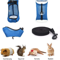 PERSUPER - Soft Mesh Small Pet Harness with Bell, No Pull Comfort Padded Vest Durable Nylon，Guinea Pig Harness and Leash Set， All Season for Bunny, Ferret， Rats, Iguana, Hamster, Bearded Dragon - BESTMASCOTA.COM