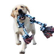 LECHONG Dog Rope Toys for Aggressive Chewers Tough Rope Chew Toys for Large and Medium Dog 3 Feet 5 Knots Indestructible Cotton Rope for Large Breed Dog Tug of War Dog Toy Teeth Cleaning - BESTMASCOTA.COM