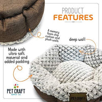 Pet Craft Supply Co. Espuma viscoelástica redonda lavable a máquina, cómoda y ultrasuave para todas las estaciones, cama para gatos y perros - BESTMASCOTA.COM