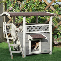 Petsfit Outdoor Cat House with Escape Door and Stairs - BESTMASCOTA.COM