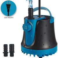 Bomba de agua sumergible de 220 GPH de Topbry (800 l/h, 15 W), 12 luces LED ultra silenciosas con 2 boquillas, cable de alimentación de 6 pies para tanque de peces, estanque, acuario, estatua, hidroponía - BESTMASCOTA.COM