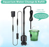 Higger 12V DC 5 en 1 Eléctrico Acuario Grava Aspiradora Kit de Arena Arandela Grava Herramientas de Limpieza de Cambio de Agua para Tanque de Pescado - BESTMASCOTA.COM