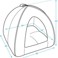 Cama de lino para mascotas, color gris, tamaño mediano - BESTMASCOTA.COM