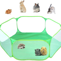 Amakunft C&C - Tienda de campaña para animales pequeños, transpirable y transparente, parque de juegos para mascotas, valla para ejercicio al aire libre/interior, valla para jardín portátil para cobayas, conejos, hámster, chinchchillas y erizos - BESTMASCOTA.COM