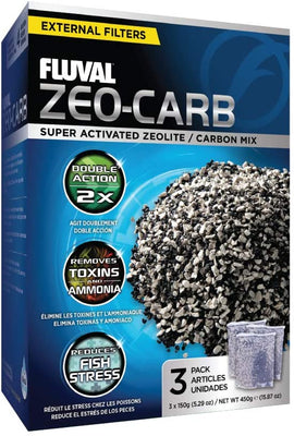 Fluval Zeo-Carb, 5.29 oz, 3 bolsas de nailon - BESTMASCOTA.COM