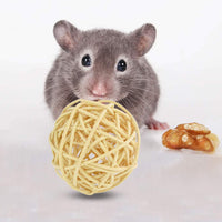 Wobe - Juego de 8 juguetes de chinchilla para ratas, conejos, conejos, gerbil y molar, de madera natural, pino de pino, para hacer ejercicios, pelotas de mascotas pequeñas - BESTMASCOTA.COM