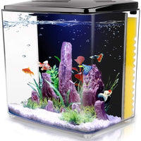 Freesea tanque de peces Betta de 1,4 galones con luz LED y bomba de filtro - BESTMASCOTA.COM