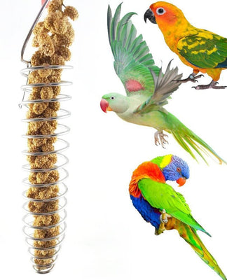 Juguete para forjar pájaros con loro para frutas, verduras, alimentador de semillas para parakeet, cacatúas, cacatúas, color gris africano, cacatúas, macaw de Amazon, Lovebird Finch, Canario, Rata, Chinchilla, Guinea, jaula de alimentos, cesta de herramie - BESTMASCOTA.COM