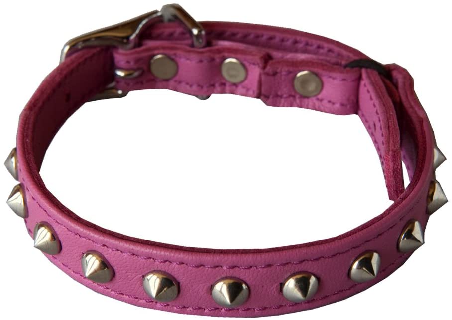 Outlaw Rosa Studded piel Seguridad gato collar - BESTMASCOTA.COM