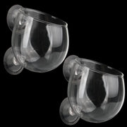 senzeal 2 x tazas de planta acuática de vidrio olla con 4 x ventosas para tanque de peces acuario Aquascape - BESTMASCOTA.COM