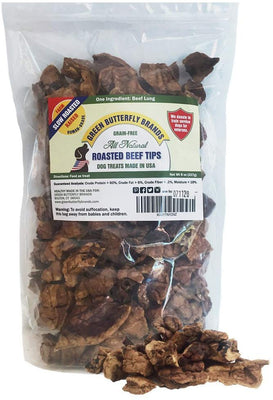 Green Butterfly Brands Beef Dog Treats - Made in USA Only - All Natural, Meaty Slow Roasted Beef Tips - Premium American Beef - Grass Fed, Farm Raised - Crunchy & Delicious Grain Free Training Treat - BESTMASCOTA.COM