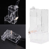 HEEPDD Alimentador de jaula para pájaros, de acrílico a la moda, alimentador de semillas de comida para mascotas, sin líos, alimentador automático de loros con perca para Finch de parakeet de cacatúas - BESTMASCOTA.COM