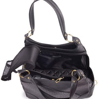 b-joy elegante piel cartera Carrier Negro en relieve para gatos perros pequeños de peluche (perrito faldero Pomeranian - BESTMASCOTA.COM