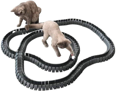 Magic Cat Track y pelota tamaño doble, juguete para gatos, Gatos, Mascotas, Kitties, que consta de 16 'flexible pistas y 4 bolas) - BESTMASCOTA.COM