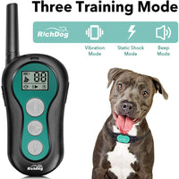 Collar de entrenamiento para perros – 1000 pies recargable collar de choque con mando a distancia, 3 modos de entrenamiento, 0 ~ 99 niveles de pitido y vibración y choque, no daña el cuello de choque impermeable para perros, apto para perros pequeños y me - BESTMASCOTA.COM