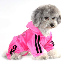 SEIMAI - Mono para perro con capucha para perros pequeños, gatos, cachorros, corona de estrás, suave terciopelo para invierno, con capucha, ropa deportiva y gorro de entrenamiento al aire libre - BESTMASCOTA.COM