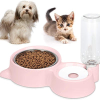 Anyifan - Bol de acero inoxidable desmontable para perro, con autodistribución de gravedad para mascotas, bebedor de agua y alimentador, resina ABS, doble cuenco para perro y gato, acero inoxidable, dispensador automático de agua - BESTMASCOTA.COM