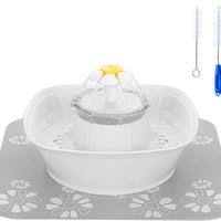 Fuente para mascotas, fuente de agua para gatos, dispensador de agua para gatos y perros, 3 maneras de beber, luz LED azul, alfombrilla y 2 cepillos de limpieza, doble filtración con filtro de carbono y filtro de esponja - BESTMASCOTA.COM
