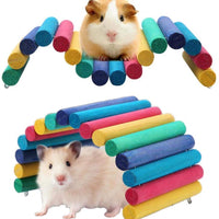 PIVBY – Escalera de madera para hámster, puente, juguete pequeño para masticar, rata, roedores, juguete de escondite (paquete de 2) - BESTMASCOTA.COM
