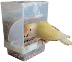 Nbhbj Alimentador automático de Pájaros, Alimentador de Pájaros Sin Mave, Accesorios de Jaula para Bolsa, Canario, Cocatiel, Finch, Parakeet Semillas Alimentos Contenedor - BESTMASCOTA.COM