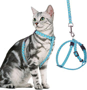 PUPTECK Cat Harness with Leash Set - Adjustable Escape Proof Walking Chest Strap with Pineapple Pattern - BESTMASCOTA.COM