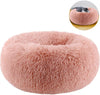 TINTON LIFE Cama de lujo de piel sintética para gatos y perros pequeños, redonda, con forma de dona, oval, de felpa, acogedora cama para gatos para un sueño mejorado - BESTMASCOTA.COM