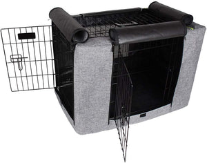 Petsfit Durable Double Door Polyester Dog Crate Cover with Mesh Window - BESTMASCOTA.COM