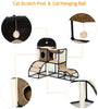 Árbol para gatos grandes, superestable con postes para arañar, hamaca para gatos con tubo de plástico extra grueso y franela cómoda, perchas acogedoras de 42 pulgadas - BESTMASCOTA.COM