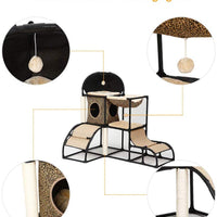 Árbol para gatos grandes, superestable con postes para arañar, hamaca para gatos con tubo de plástico extra grueso y franela cómoda, perchas acogedoras de 42 pulgadas - BESTMASCOTA.COM